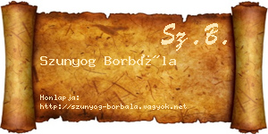 Szunyog Borbála névjegykártya